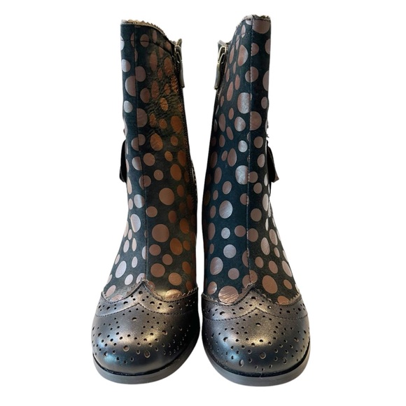 L’Artiste Spring Step Perignon Wingtip Polka Dot Heeled Boots EU 37 US 6.5-7 - Picture 4 of 16